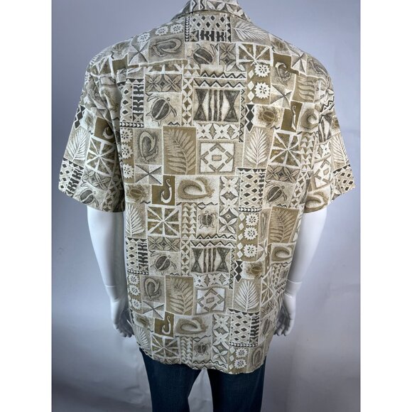 Ho Aloha Made In Hawaii Mens Beige Hawaiian Shirt - Picture 2 of 16